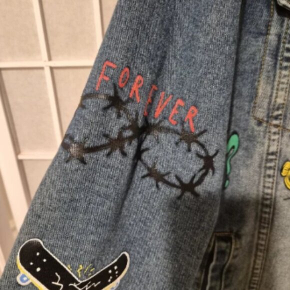 Brooklyn Cloth No Cap Retro 90s Graphics Denim Jeans Jacket Men's Sz M - Picture 8 of 10